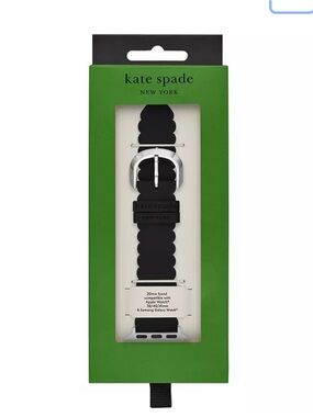 kate spade black scalloped leather watch band 20 mm Apple Watch and Samsung